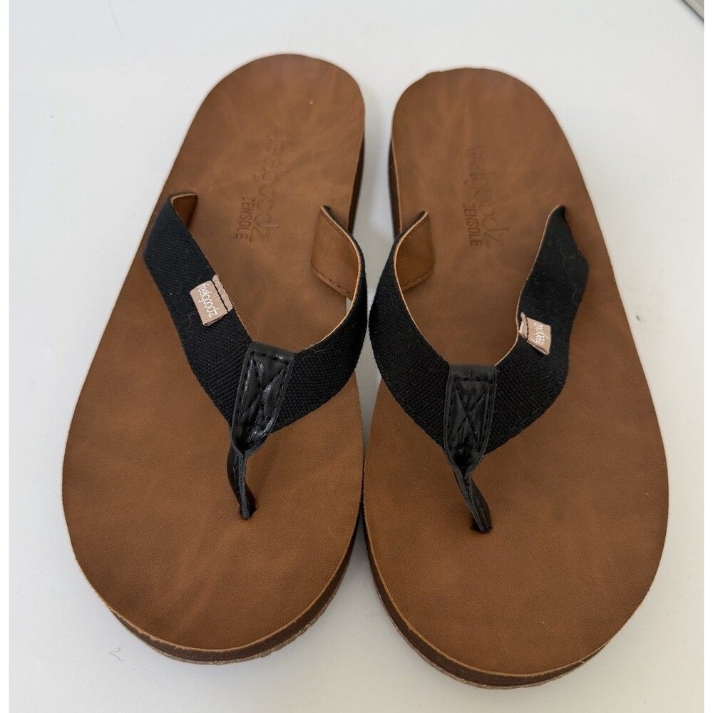 Feelgoodz Zensole Kinderz Flip Flop Women's Thong Sandal US 8 1/2 Black